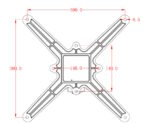 Miffy/R Folding, Βάση Τραπεζιού Μαύρο Σαγρέ - Image 3