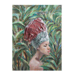 Jungle Lady Πινακας Διακοσμησης 76x100x4cm Καμβας Πολυχρωμο Ξυλο