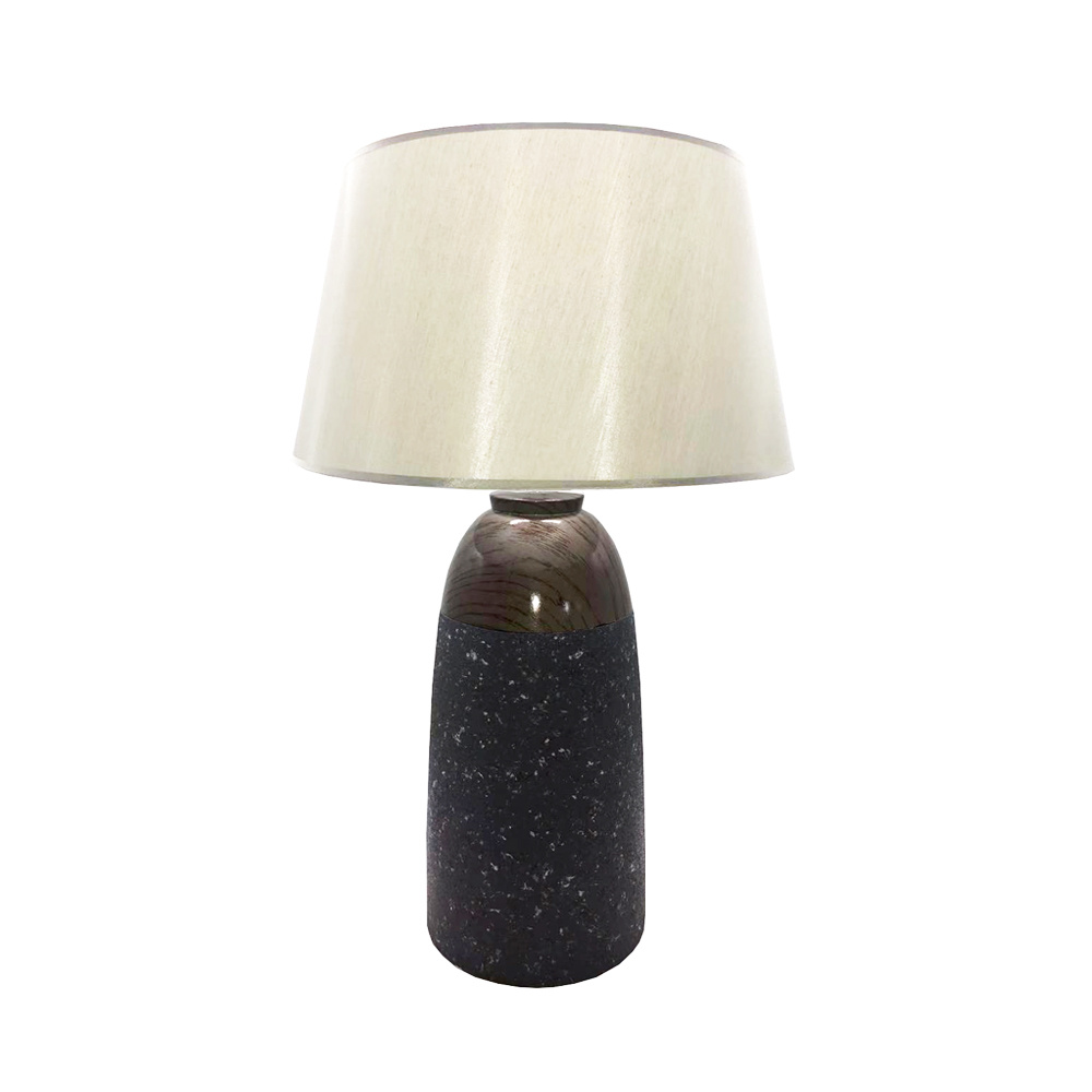 016236-4ctyl-first- Galaxy Φωτιστικο Επιτραπεζιο 40x40x63cm Κεραμικο Γκρι Λευκο Υφασμα - Image 1