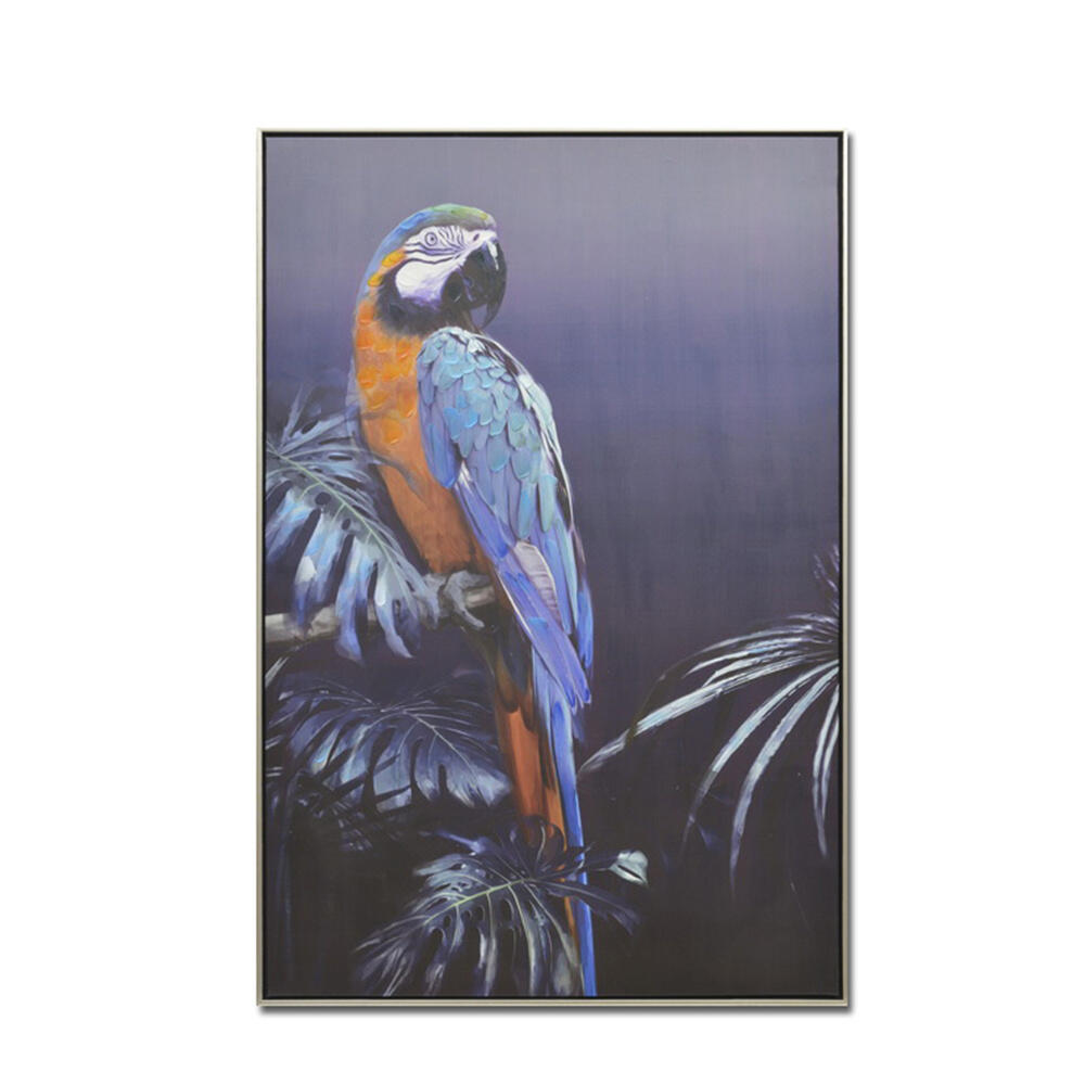016258-0ltv6-first- Bluε Parrot Πινακας Διακοσμησης 82x122x5cm Καμβας Πολυχρωμο Ξυλο - Image 1