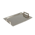 Barra Δισκος Διακοσμησης 35x25x5cm Αλουμινιο Ασημι