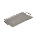 Flat Δισκος Διακοσμησης 49x26x4cm Αλουμινιο Ασημι