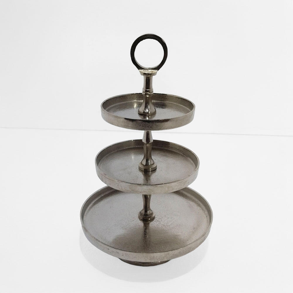 017651-SaAmA-first-_1 Servir Ορντεβιερα 3 Επιπεδα 22x22x36cm Αλουμινιο Ασημι - Image 1