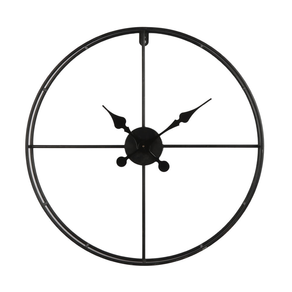 017896-2lulg-first- Tempus Ρολοϊ Τοιχου 60x60x7cm Μεταλλο Μαυρο - Image 1