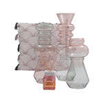 Forme Βαζο 14x14x46cm Γυαλι Ροζ Πρασινο - Image 3