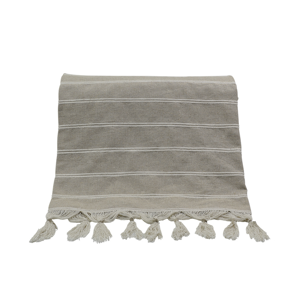 019627-QKtXK-first-_1 Ammos 2 Ριχταρι Διακοσμητικο 150x210cm Βαμβακι Μπεζ Λευκο - Image 1