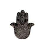 Hamsa Διακοσμητικο Τοιχου 25x3x30cm Polyresin Μαυρο Λευκο