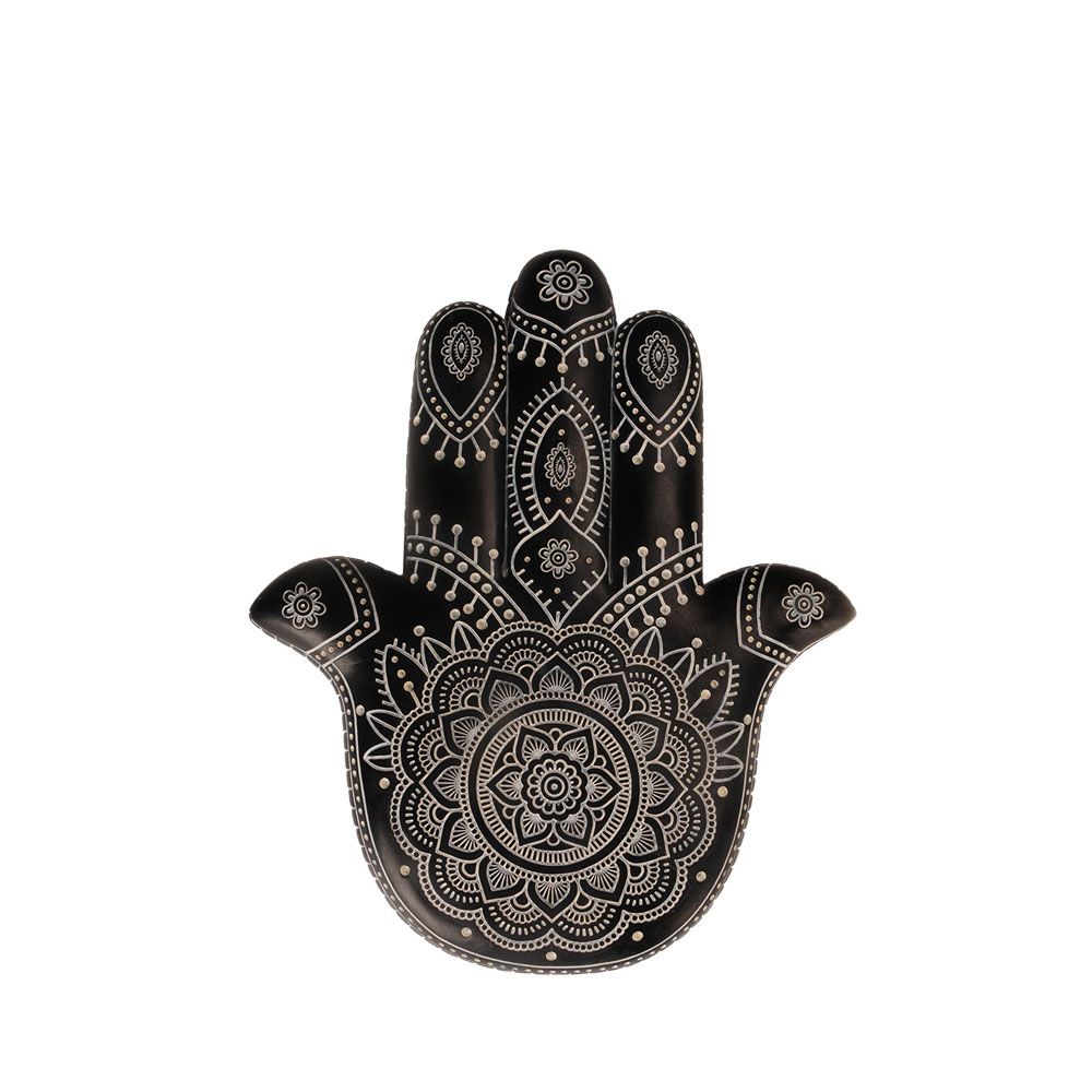 019682-UzPjc-first-_1 Hamsa Διακοσμητικο Τοιχου 25x3x30cm Polyresin Μαυρο Λευκο - Image 1