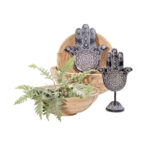Hamsa Διακοσμητικο Τοιχου 25x3x30cm Polyresin Μαυρο Λευκο - Image 2