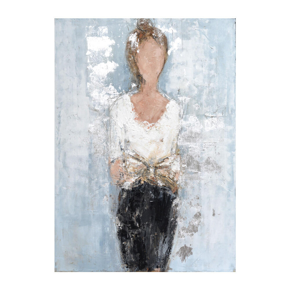 020053-PcvsP-first-_1 Dame Πινακας Διακοσμησης 90x120x3cm Καμβας Γκρι Λευκο Μαυρο Ξυλο Χρυσο - Image 1