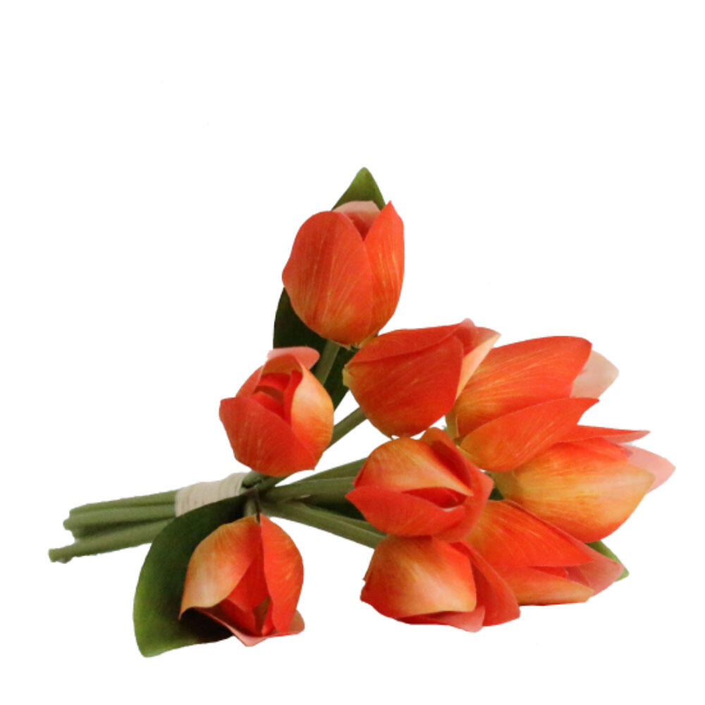 020274-dvrpd-first- Tulipe Λουλουδι Τεχνητο Μπουκετο 16x16x30cm Υφασμα Πορτοκαλι Polyester - Image 1