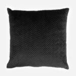 Diagonal Διακοσμητικο Μαξιλαρι 45x45cm Βελουδο Μαυρο