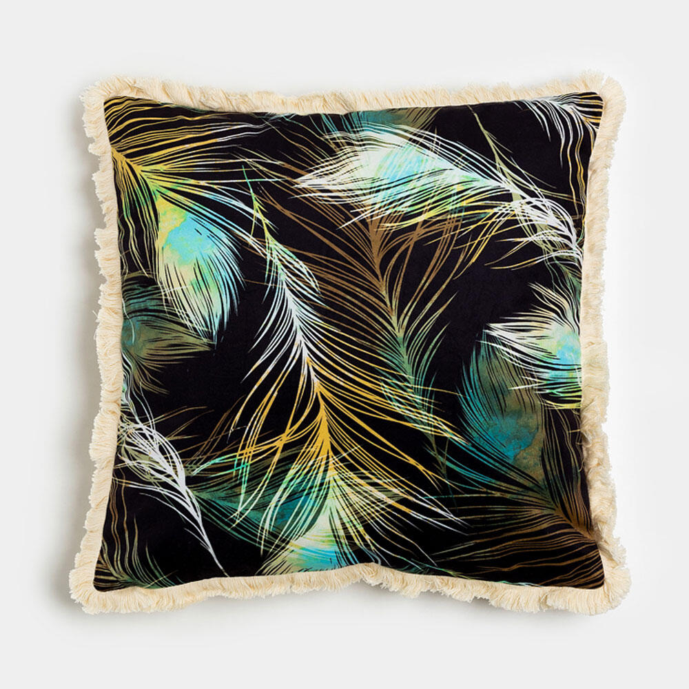 020456-DSk4M-first-_1 Feathers Διακοσμητικο Μαξιλαρι 45x45cm Βελουδο Πολυχρωμο - Image 1