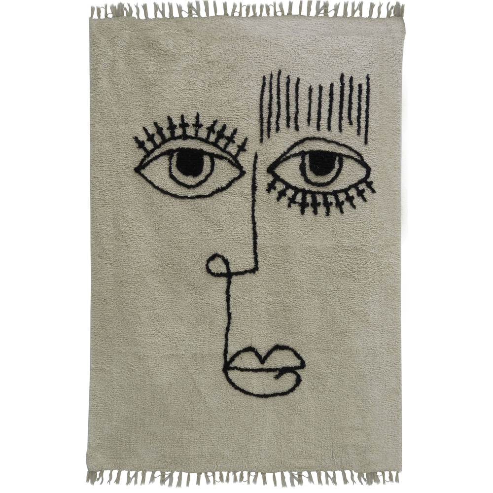 020482-jWx9c-first-_1 Face Χαλακι 60x90cm Βαμβακι Μπεζ Μαυρο - Image 1