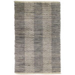 Fishbone Χαλακι 60x90cm Δερμα Γκρι Μπεζ