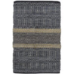 Stripe Χαλακι 60x90cm Δερμα Γκρι Μπεζ