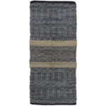 Stripe Χαλι Διαδρομου 70x150cm Δερμα Γκρι Μπεζ