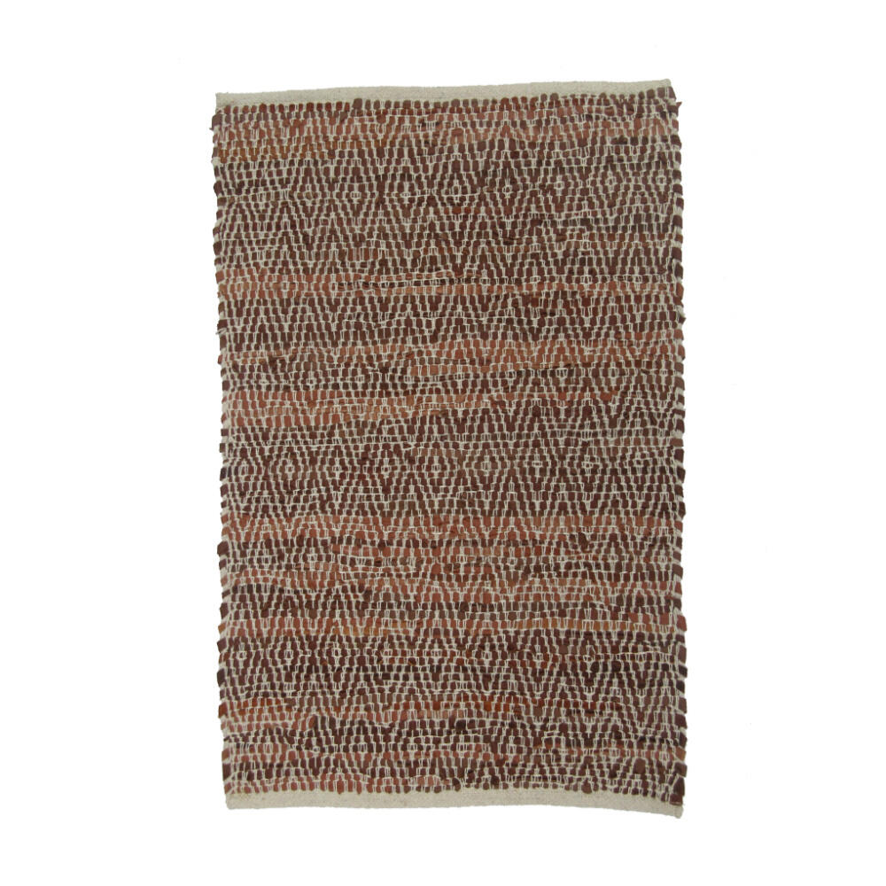 020513-ikr9O-first-_1 Rombo Χαλακι 60x90cm Δερμα Καφε Μπεζ - Image 1