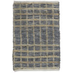 Karo Χαλακι 60x90cm Δερμα Γκρι Μπεζ Γιουτα