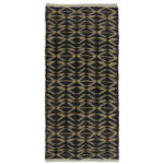 Africa Χαλι Διαδρομου 70x150cm Γιουτα Μαυρο Μπεζ Βαμβακι