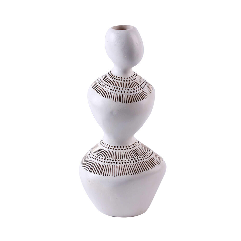 020734-v7qKW-first-_1 Ovocie 1 Βαζο 14x12x28cm Polyresin Λευκο Καφε - Image 1