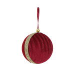 Glam Red Χριστουγεννιατικη Μπαλα 10x10x10cm Polyfoam Κοκκινο Χρυσο Υφασμα