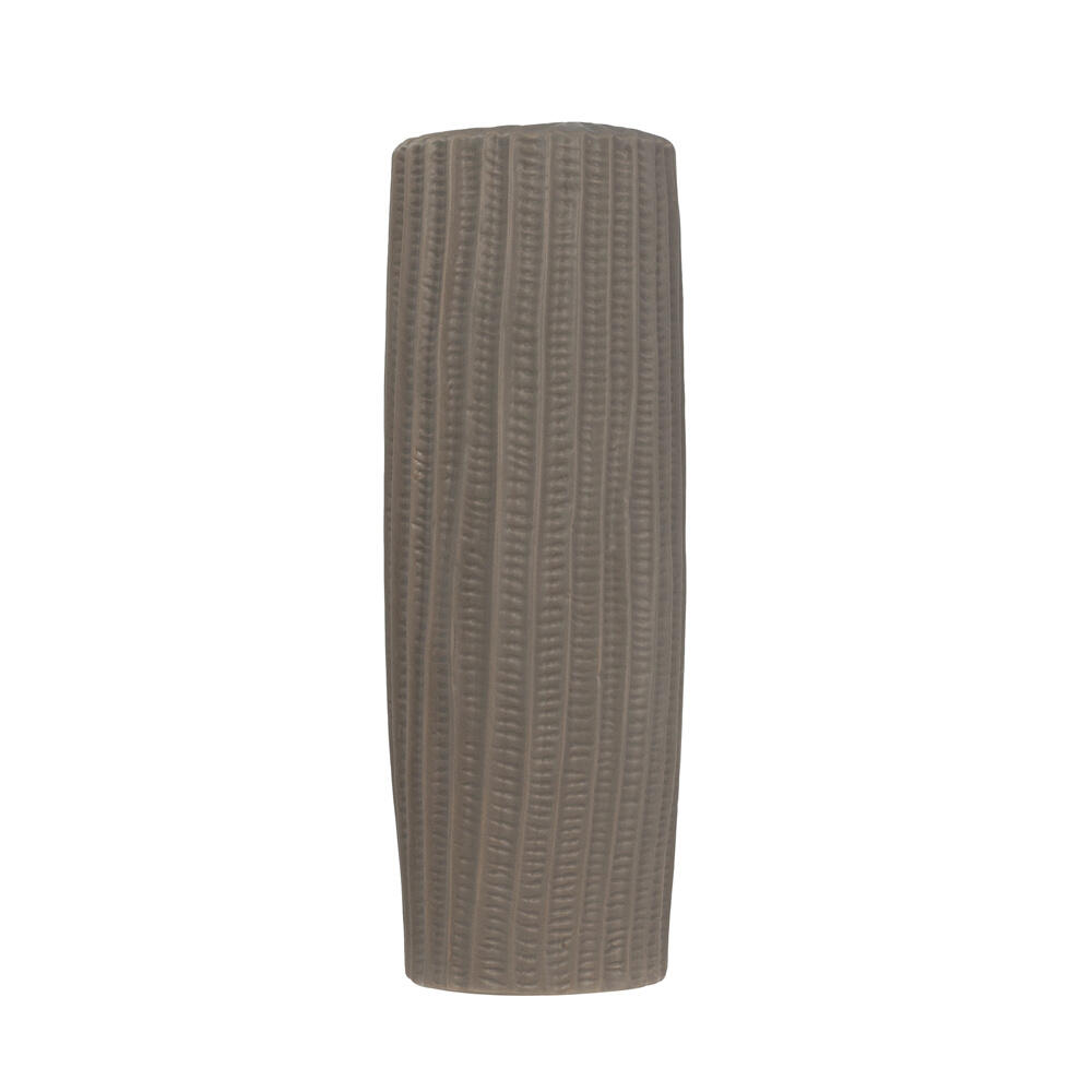 020918-kGugQ-first-_1 Rige Βαζο 12x12x36cm Κεραμικο Γκρι Ματ - Image 1