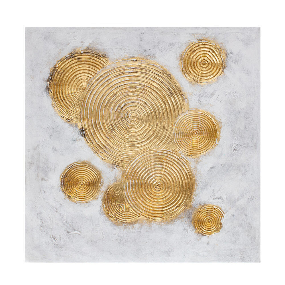 021634-OOyg1-first-_1 Festos Πινακας Διακοσμησης 82x82x5cm Καμβας Χρυσο Λευκο Ξυλο Χρυσο - Image 1