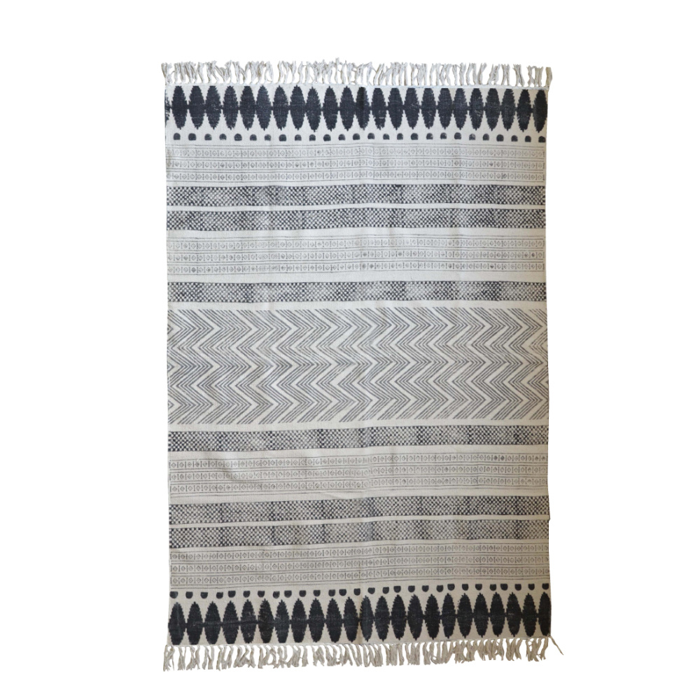 021679-dWeMq-first-_1 Hamma 2 Χαλι 190x120cm Βαμβακι Μπεζ Μαυρο - Image 1