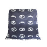 Eyes Grey Ριχταρι Διακοσμητικο 130x170cm Βαμβακι Μπλε Λευκο