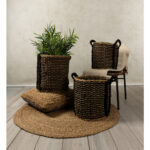 Duruk Καλαθι Set 3τμχ 45x45x45cm Seagrass Φυσικο Μαυρο Hogla Rope - Image 2