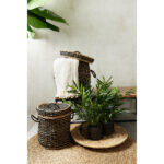 Daman Καλαθι Με Καπακι Set 2τμχ 44x44x45cm Seagrass Φυσικο Μαυρο - Image 2