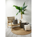Yirmi Καλαθι Set 3τμχ 40x40x40cm Γιουτα Φυσικο Μαυρο - Image 2