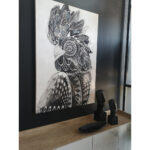 Black Major Πινακας Διακοσμησης 80x120x4cm Καμβας Λευκο Μαυρο Ξυλο - Image 2