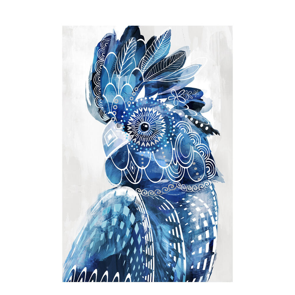 022078-hu5zw-first- Blue Major Πινακας Διακοσμησης 80x120x4cm Καμβας Λευκο Μπλε Ξυλο - Image 1