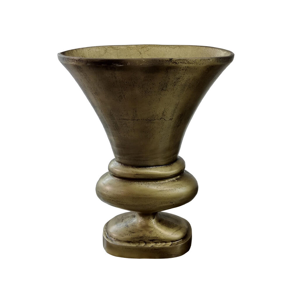 022167-9C7kj-first-_1 Mut Βαζο 32x16x46cm Αλουμινιο Χρυσο Αντικε - Image 1