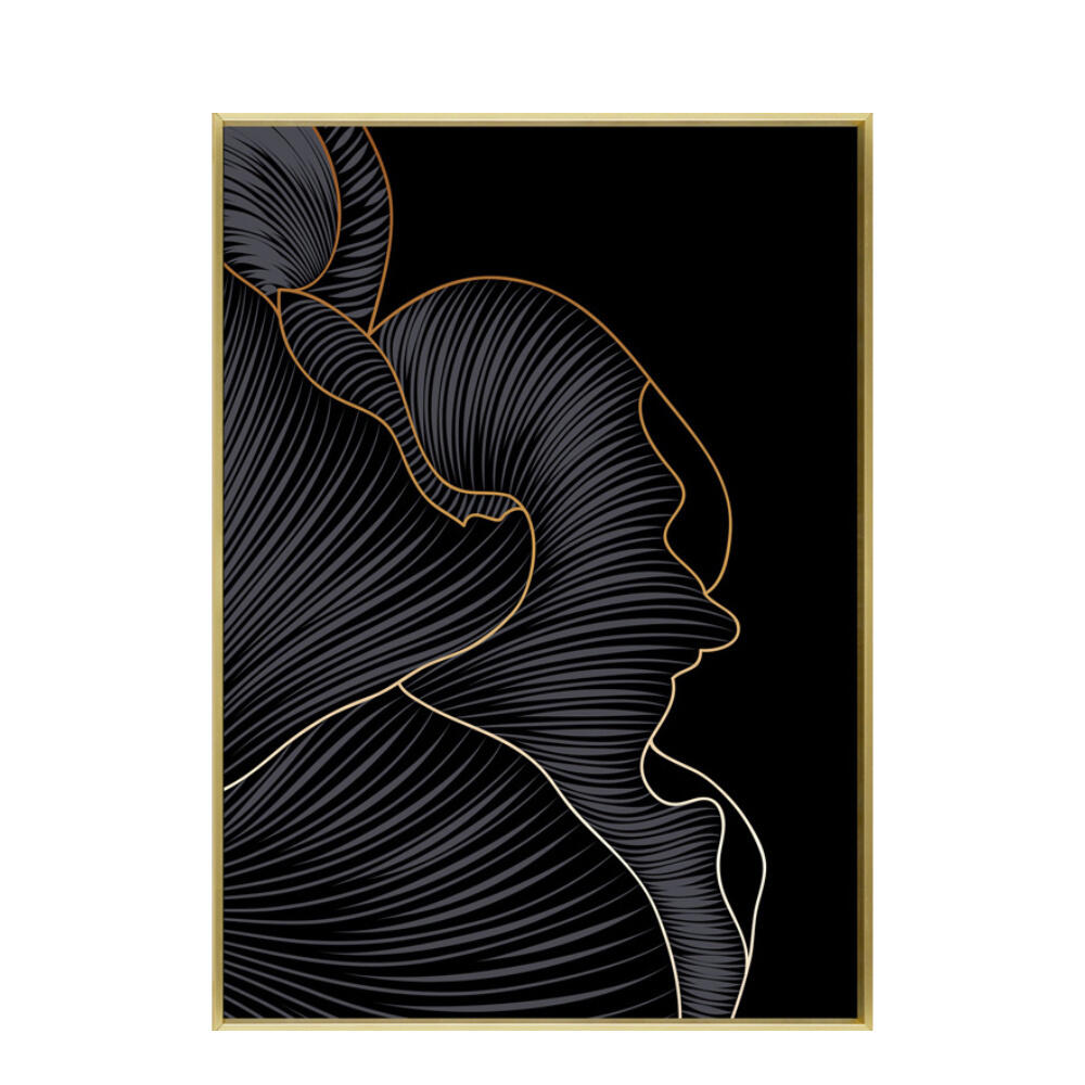 022866-GAfFk-first-_1 Mets Πινακας Διακοσμησης 52x72x4cm Καμβας Μαυρο Χρυσο Ξυλο Χρυσο - Image 1
