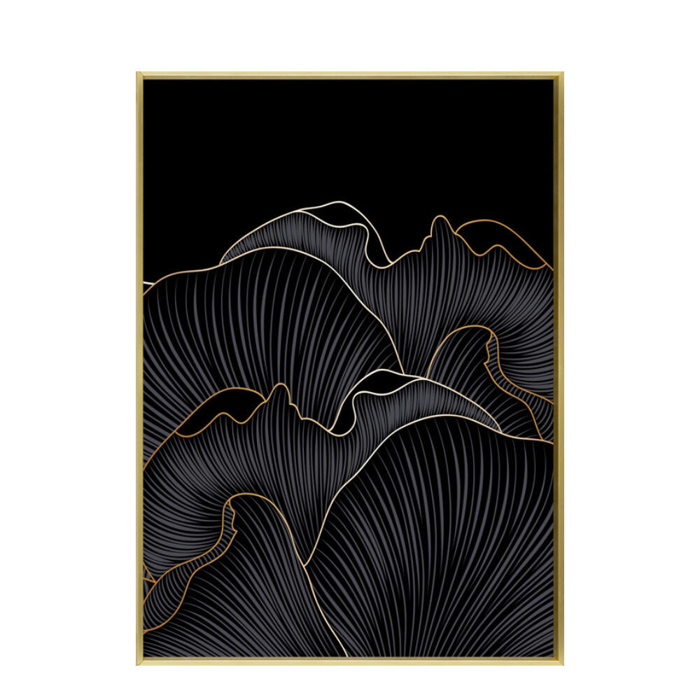 022867-10MOq-first-_1 Mets Πινακας Διακοσμησης 52x72x4cm Καμβας Μαυρο Χρυσο Ξυλο Χρυσο - Image 1