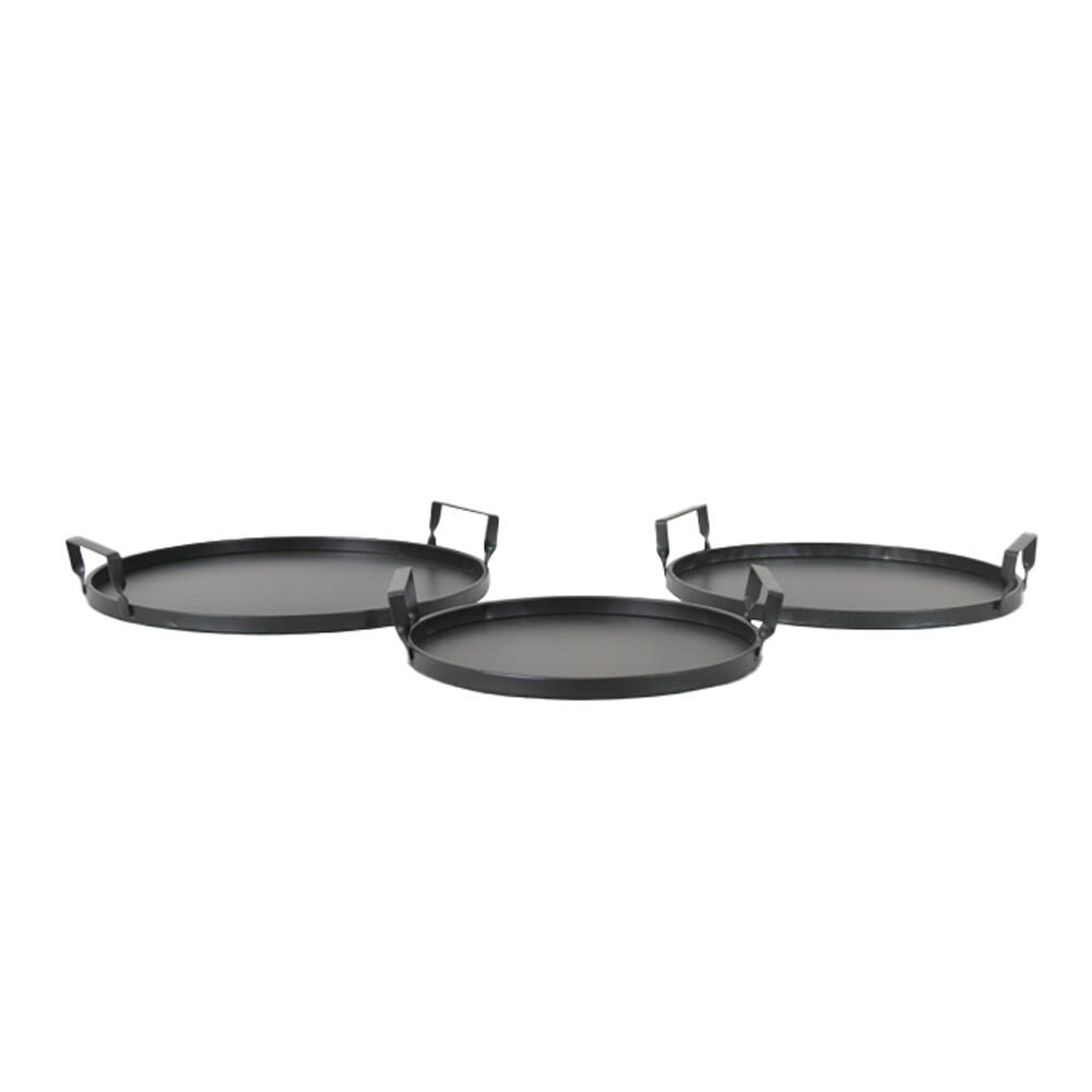 023409-GH8W9-first-_1 Cart Δισκος Set 3τμχ 37x35x6cm Μεταλλο Μαυρο - Image 1