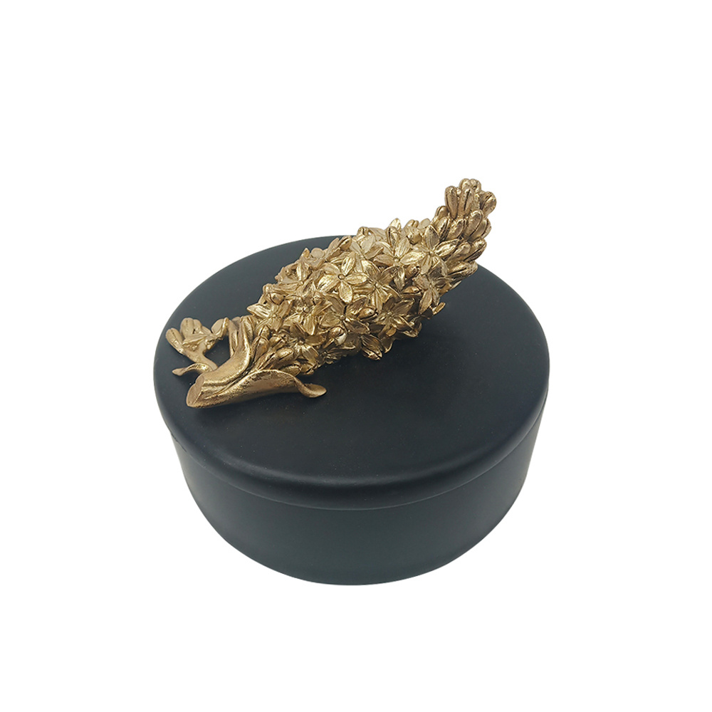 023527-5nSa1-first-_1 Bloom Κουτι Αποθηκευσης 12x12x9cm Polyresin Μαυρο Χρυσο - Image 1