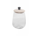 Actia Δοχειο Αποθηκευσης Με Καπακι 14x14x20cm Γυαλι White Washed Ξυλο