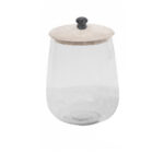Actia Δοχειο Αποθηκευσης Με Καπακι 18x18x26cm Γυαλι White Washed Ξυλο