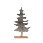 Avery Χριστουγεννιατικο Διακοσμητικο Δεντρο 25x6x42cm Αλουμινιο Ασημι Φυσικο Ξυλο Mango