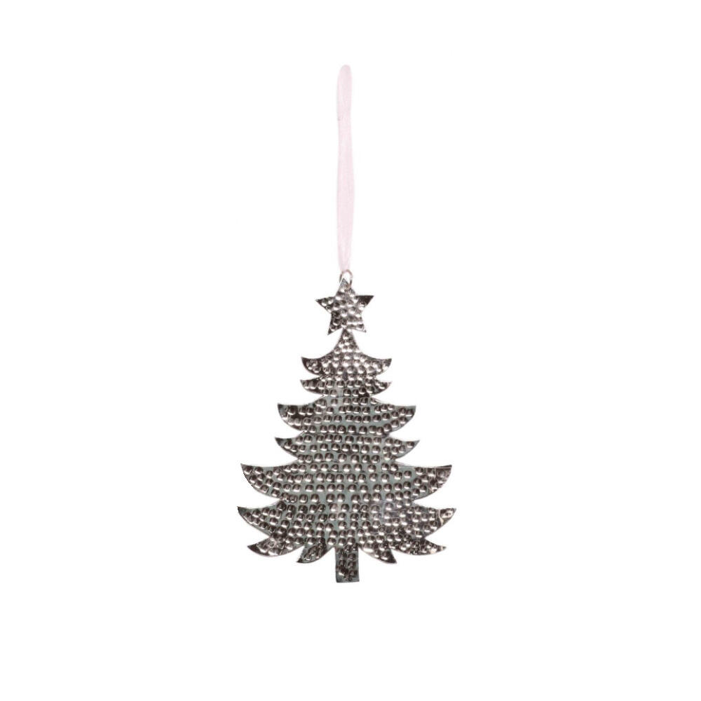 023781-CkbBO-first-_1 Jophie Tree Χριστουγεννιατικο Στολιδι Δεντρο 11x0.1x14cm Αλουμινιο Νικελ - Image 1