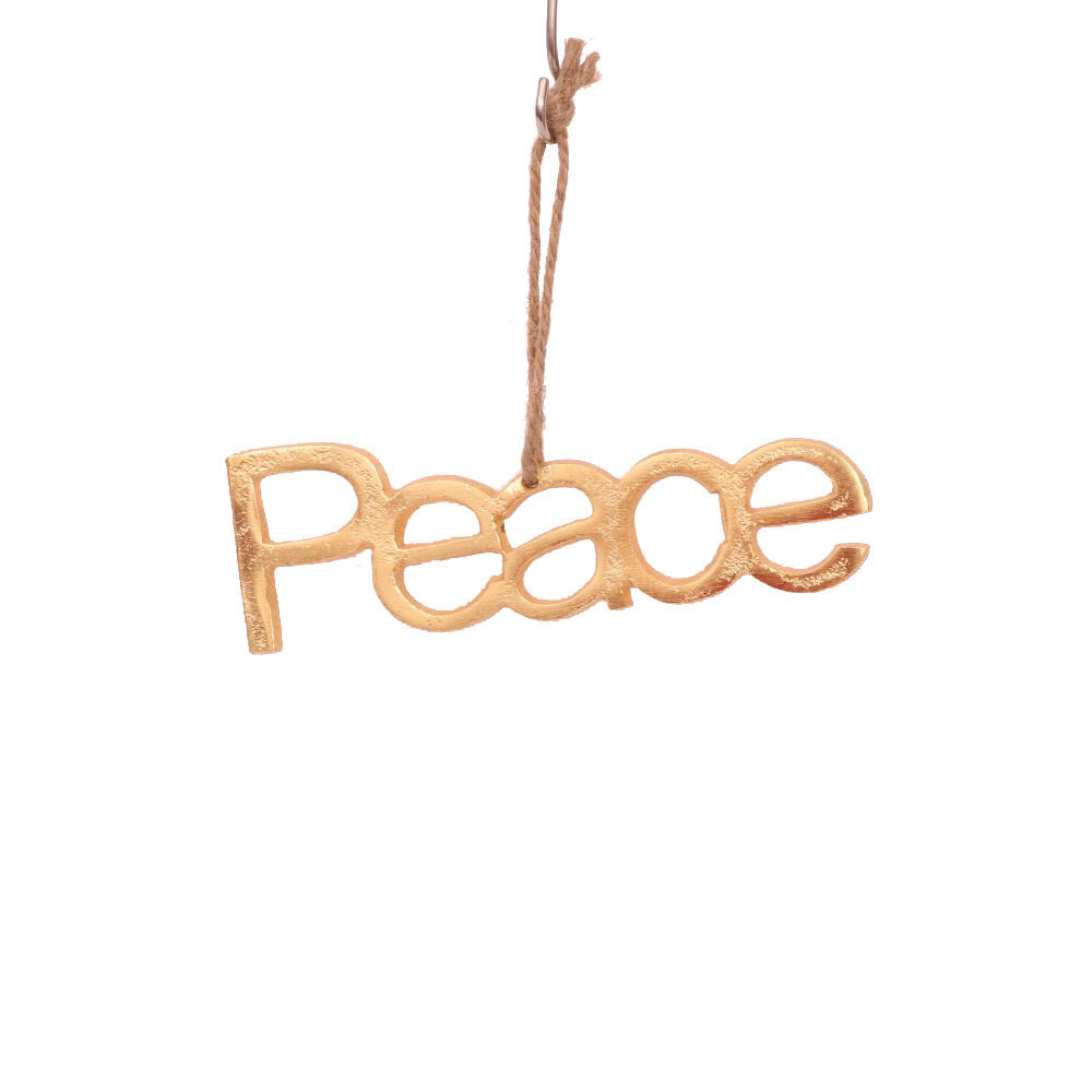 023819-CiNIX-first-_1 Peace Χριστουγεννιατικο Στολιδι 6x0.5x15cm Αλουμινιο Χρυσο - Image 1
