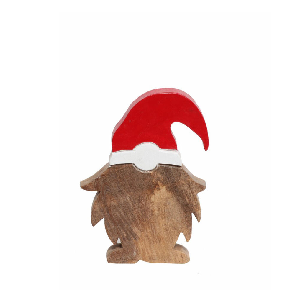 023854-K5aCW-first-_1 Woody Santa Χριστουγεννιατικο Διακοσμητικο Αγιος Βασιλης 14x3x20cm Ξυλο Mango Φυσικο Κοκκινο - Image 1