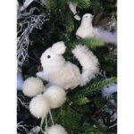 Powder Squirrel Χριστουγεννιατικο Στολιδι Σκιουρος 15x8x13cm Polyfoam Λευκο Υφασμα - Image 2
