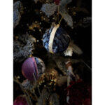 Moonlight Χριστουγεννιατικη Μπαλα 8x8x8cm Polyfoam Γκρι Χρυσο Υφασμα - Image 2