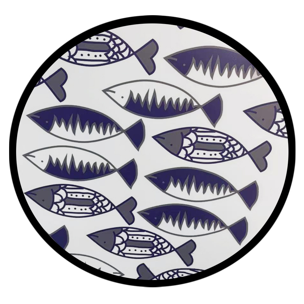 024377-e6gQ6-first-_1 Fishy Δισκος Διακοσμησης 40x40x4cm MDF Λευκο Μπλε Μαυρο - Image 1