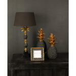 Pineapple Φωτιστικο Επιτραπεζιο 30x30x57cm Αλουμινιο Χρυσο Αντικε Μαυρο Υφασμα - Image 2